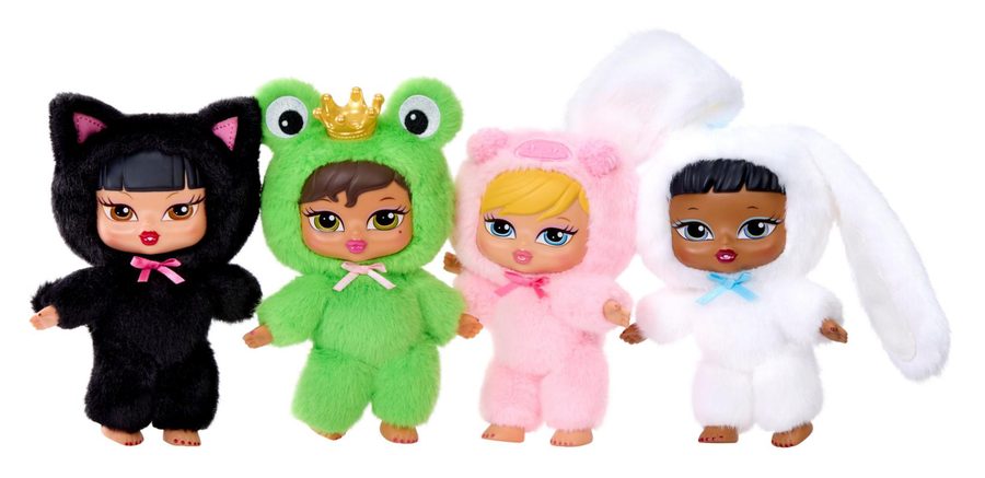 Bratz Bratziez plush babies in cat, frog, pig and bunny outfits