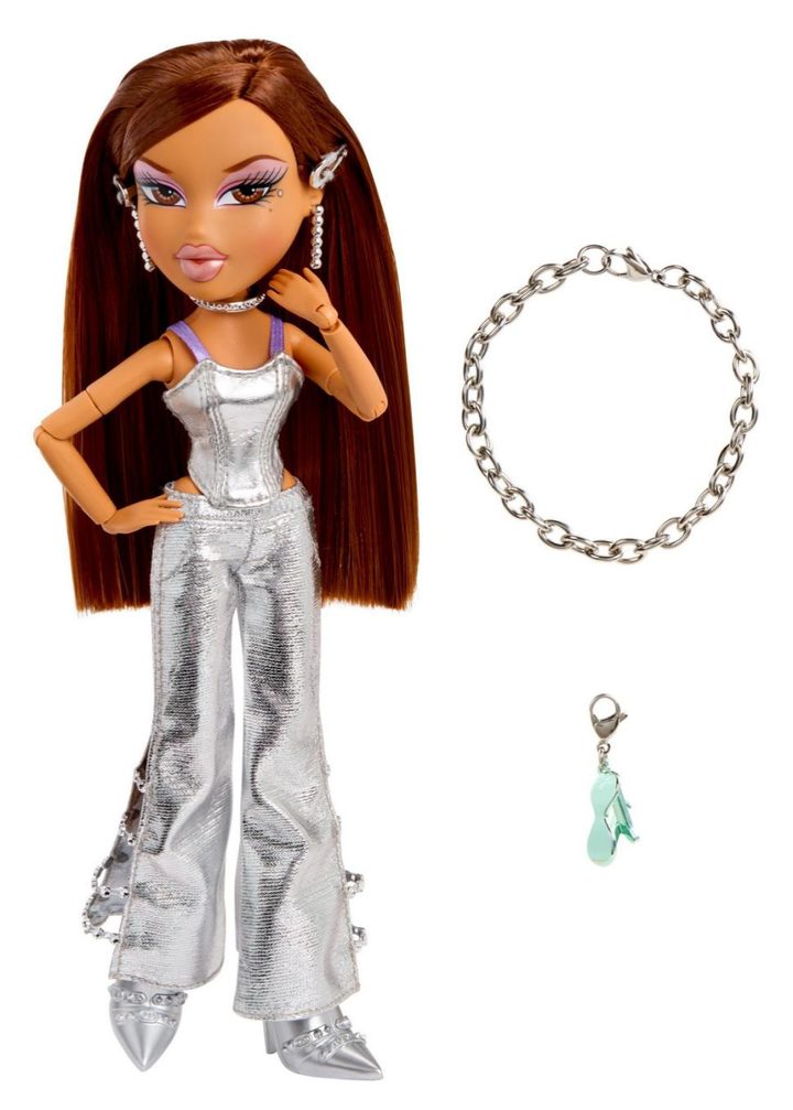 Bratz Charmz 25th anniversary chrome edition doll with bracelet and charm